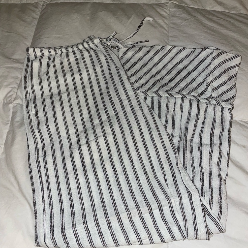 Divided Black and White Striped pants